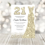 Invitation Robe de Parties scintillant Golden Sparkle 21e ann<br><div class="desc">Robe de Parties scintillant Golden Sparkle 21e anniversaire Invitation de fête Variations de l'invitation et articles correspondants dans notre magasin</div>