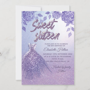Invitation Robe de Parties scintillant romantique rose Lilac 