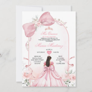 Invitation Robe de princesse rose tendre Fleur de Mis Quince