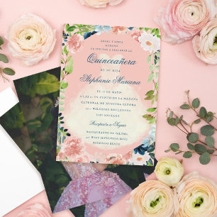 Invitation Robe de Quinceañera romantique de verdure