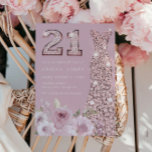 Invitation Robe de Rose blush & Dusty 21e fête d'anniversaire<br><div class="desc">Robe Rose rousse et poussiéreuse 21e anniversaire Invitation Voir la collection correspondante dans Niche et Nest Store</div>