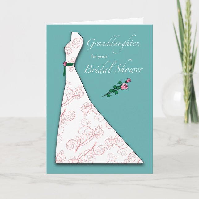 Invitation Robe de silhouette de douche de mariée de petite-f (Devant)