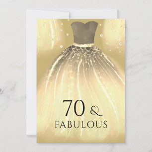 Invitation Robe de sirène d'or 60 et fabuleux 70e anniversair