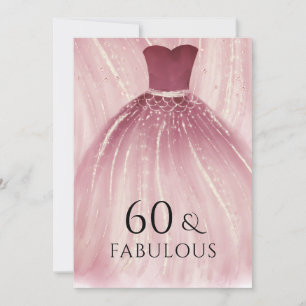 Invitation Robe de sirène pourpre bordeaux 60e fête d'anniver