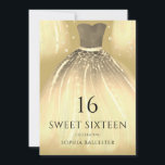 Invitation Robe de sirène scintillante dorée Sweet 16 Party<br><div class="desc">Invitation à la robe de sirène scintillante dorée Sweet 16 Party

Voir diverses variations de couleur dans la collection ci-dessous ou dans notre magasin.

Merci</div>