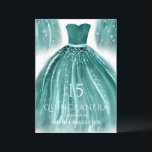 Invitation Robe de sirène verte turquoise Quinceanera<br><div class="desc">Robe de sirène verte turquoise Quinceanera Party 15th Birthday Invitation Voir Diverses variations de couleur dans la collection ci-dessous ou dans notre magasin. Merci</div>