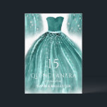 Invitation Robe de sirène verte turquoise Quinceanera<br><div class="desc">Robe de sirène verte turquoise Quinceanera Party 15th Birthday Invitation Voir Diverses variations de couleur dans la collection ci-dessous ou dans notre magasin. Merci</div>