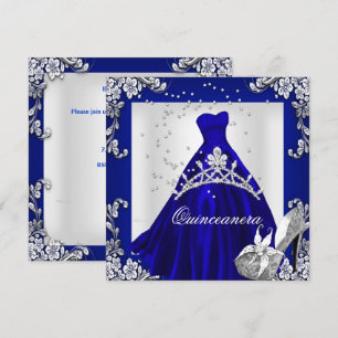 Invitation Robe de soirée bleu royal pour Quinceanera 15 ans