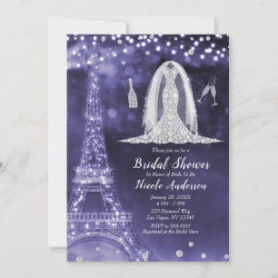 Invitation Robe de soirée diamantée nuit pourviolet Parisien