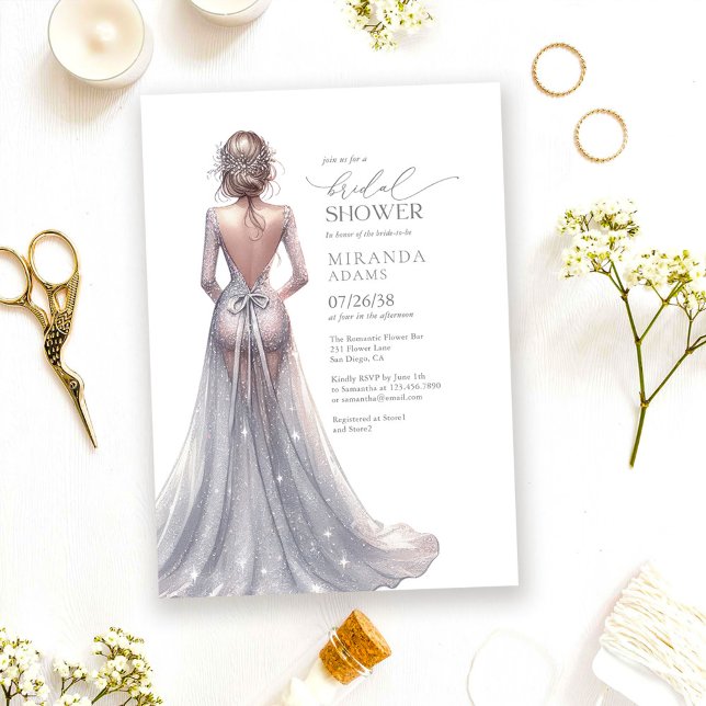 Invitation Robe de soirée élégante à paillettes argentées pou (Créateur téléchargé)
