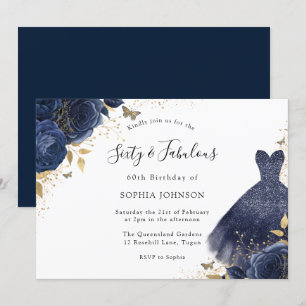 Invitation Robe d'étincelle de la Marine 60e anniversaire Soi