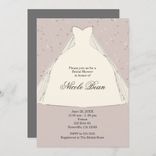 Invitation Robe d'illustration chic moderne Fête des mariées