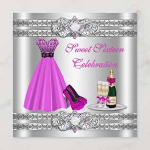 Invitation Robe d'invitation Silver Sweet Sixteen