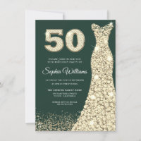 Robe d'or femmes 50e anniversaire fête verte