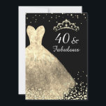 Invitation Robe d'or & Noir 40 & Fabuleux 40e anniversaire<br><div class="desc">Robe d'or & Noir 40 & Fabuleux 40e anniversaire Invitation Voir la collection correspondante dans Niche et Nest Store</div>