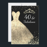 Invitation Robe d'or & Noir 40 & Fabuleux 40e anniversaire<br><div class="desc">Robe d'or & Noir 40 & Fabuleux 40e anniversaire Invitation Voir la collection correspondante dans Niche et Nest Store</div>