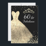 Invitation Robe d'or & Noir 60 & Fabuleux 60e anniversaire<br><div class="desc">Robe d'or & Noir 50 & Fabuleux 60e anniversaire Invitation Voir la collection correspondante dans Niche et Nest Store</div>