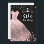 Invitation Robe d'or rose Noir 40 & Fabuleux 40e anniversaire<br><div class="desc">Robe d'or rose Noir 40 & Fabuleux 40e anniversaire Invitation Voir la collection correspondante dans Niche et Nest Store</div>