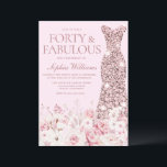 Invitation Robe d'or très florale Rose 40e anniversaire<br><div class="desc">Robe d'or très flush Floral Rose 40th Birthday Invitation 40 & Fabuleux 40th Birthday Party 40 & fabuleux Voir la collection correspondante à Niche et Nest Store Merci beaucoup</div>