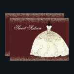 Invitation Robe dorée Bourgogne Parties scintillant douce 16<br><div class="desc">Robe dorée Bourgogne Parties scintillant douce 16 Invitation Robe Parties scintillant élégante Voir la collection correspondante en Niche et Nest Store</div>