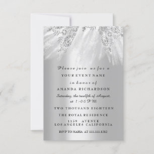 Invitation Robe Douce nuptiale 16e 15e Mariage gris argent