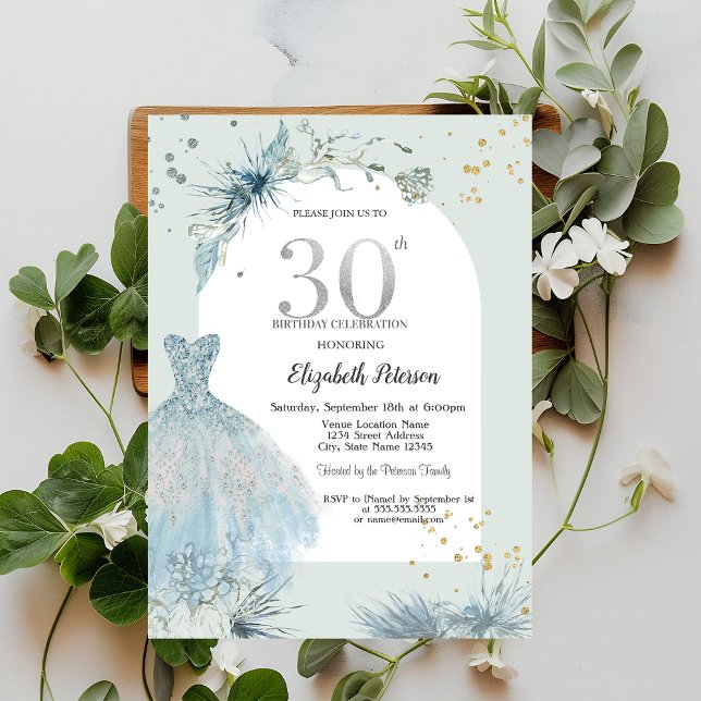 Invitation Robe Élégante Anniversaire 30 Ans Hiver (Créateur téléchargé)