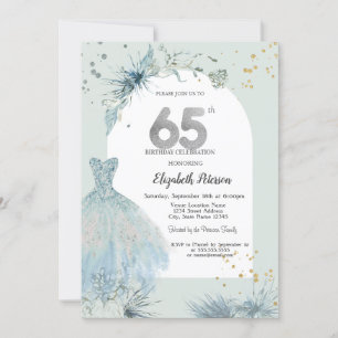 Invitation Robe Élégante Hiver 65e Anniversaire