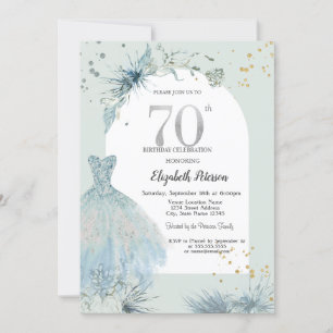 Invitation Robe Élégante Hiver 70e Anniversaire