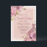 Invitation Robe et Fleurs Roses Bleues Magiques Douces 16<br><div class="desc">Robe & Fleurs Roses Bleues Magiques Sweet 16 Invitation Dessins floraux plus élégants dans notre magasin! Voir la collection correspondante dans notre magasin</div>