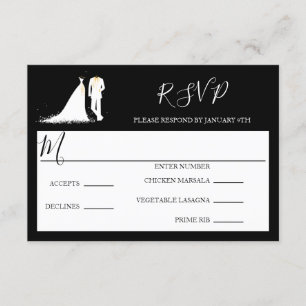 Invitation Robe et tux - Choix RSVP/Dîner