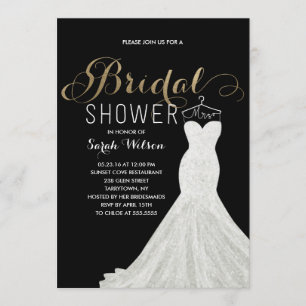 Invitation Robe Extravagante Or Couleur Personnalisée  Fête d