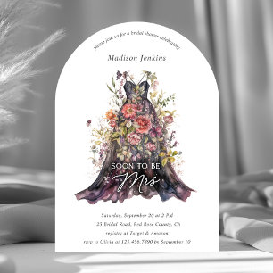 Invitation Robe Florale Boho Bientôt Être Mme Fête des mariée