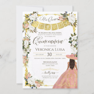 Invitation Robe Florale de Charro Blanc Noir Blanc Blanc Blan
