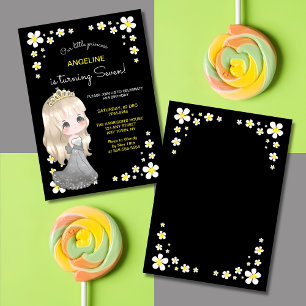 Invitation Robe grise de Whimsical Princess Floral Anniversai