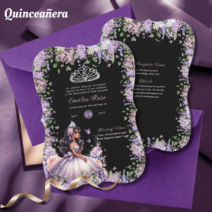 Invitation Robe Lilac Quinceanera pourpre Robe Florale Wister