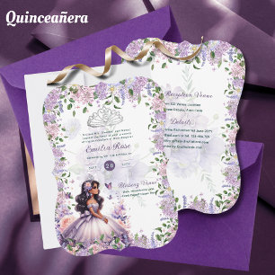 Invitation Robe Lilac Quinceanera pourpre Robe Florale Wister