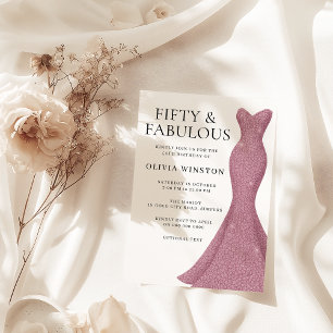 Invitation Robe magnifique Cinquante et fabuleux 50e annivers