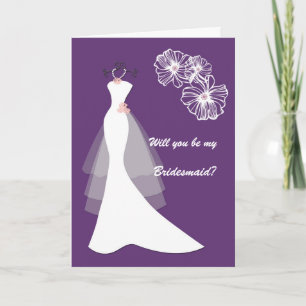 Invitation Robe Mariage blanche sur demande Bridesmaid violet
