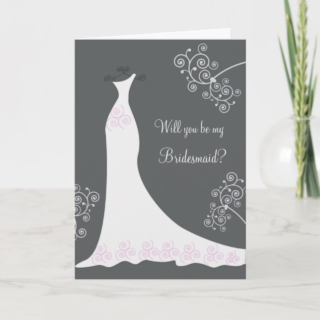 Invitation Robe Mariage blanche sur demande de femme d'honneu (Devant)