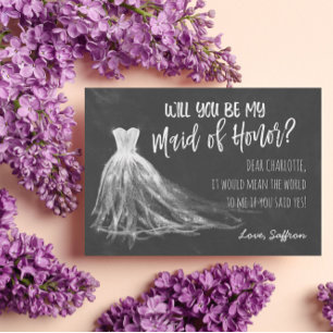 Invitation Robe Mariage en tableau - Maid of Honor