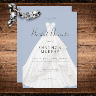 Invitation Robe Mariage moderne sur Brunch nuptial bleu