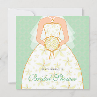 Invitation Robe Mariage Monnaie personnalisée Douche nuptiale