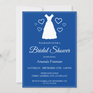 Invitation Robe Mariage simple Silhouette Fête des mariées bl