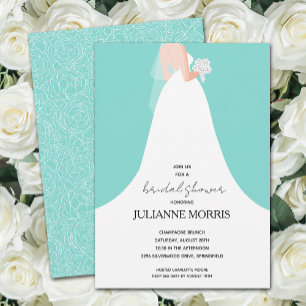 Invitation Robe mariage sur Fête des mariées Turquoise