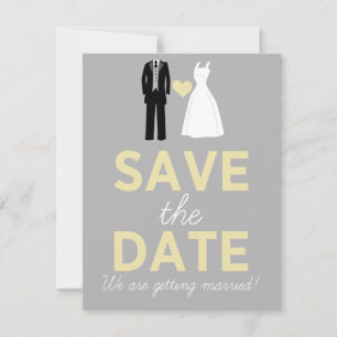 Invitation Robe mariage & Tuxedo Enregistrer La Date Annonce