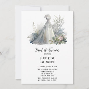 Invitation Robe mariage Verdure Aquarelle Fête des mariées da