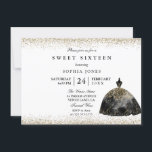 Invitation Robe Noire Or Parties scintillant Douce 16 invitat<br><div class="desc">Robe noire Parties scintillant or Sweet 16 invitation Robe Parties scintillant élégante Voir la collection correspondante en Niche et Nest Store</div>