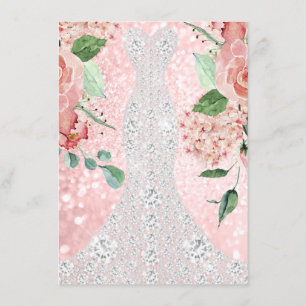 Invitation Robe nuptiale Rose Floral Rose Floral Rose Florals