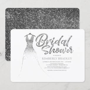 Invitation Robe Parties scintillant argent Élégante Fête des