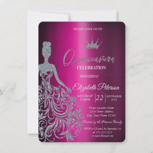 Invitation Robe Parties scintillant argentée Métal violet